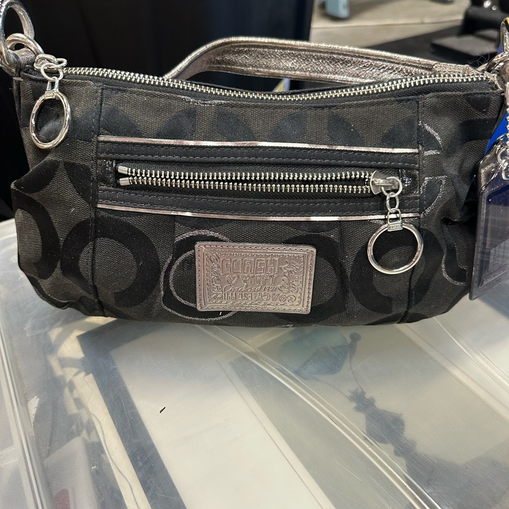 Coach handbag… black and silver